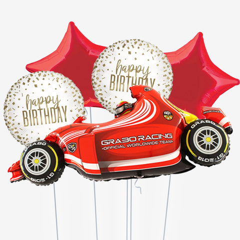 Red Racing Car Birthday Balloons