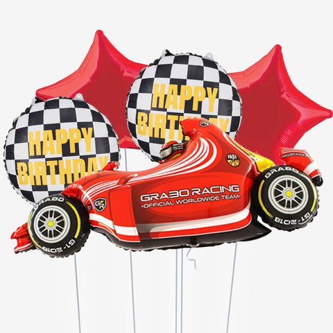 Red Racing Car Birthday Balloons