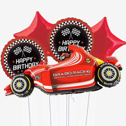 Red Racing Car Birthday Balloons