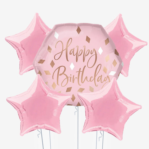 Rose Gold Birthday Balloons - Box Balloons