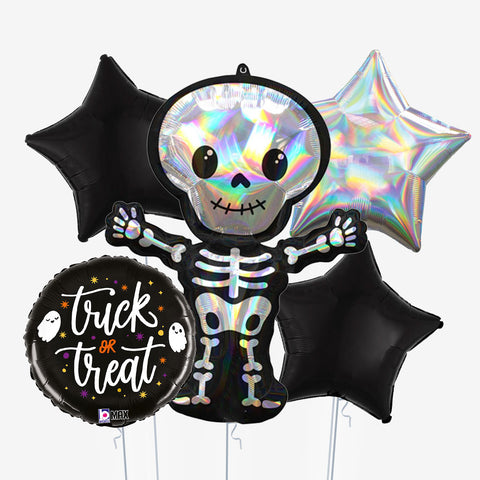 Shiny Skeleton Halloween Balloons | Box Balloons | Next-Day Balloon Delivery