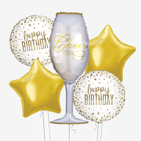 Sparkle Cheers Birthday Balloons | Box Balloons | Next-Day Balloon Delivery