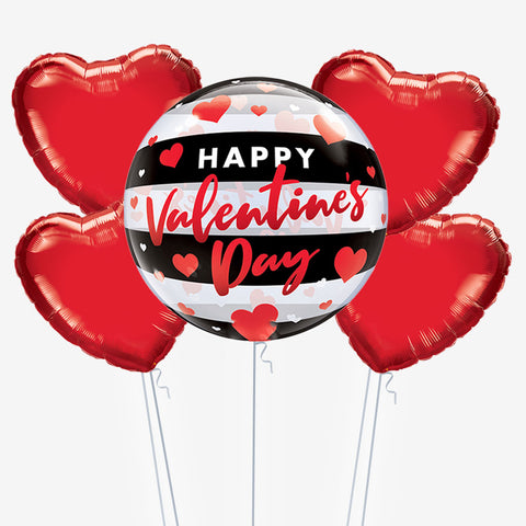 Valentine's Black Stripes Balloons