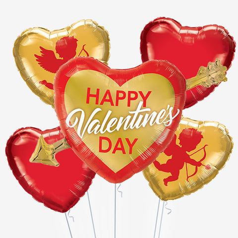 Valentine's Golden Cupid Balloons