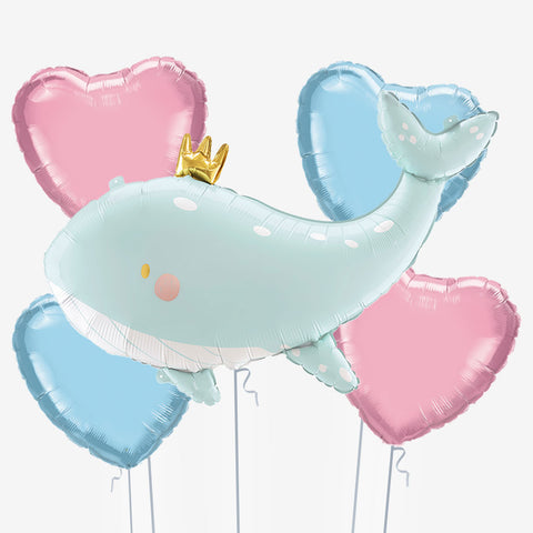 Whale & Hearts Balloons - Box Balloons