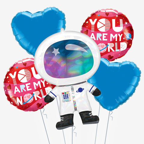 You Are My World Spaceman Balloons - Box Balloons