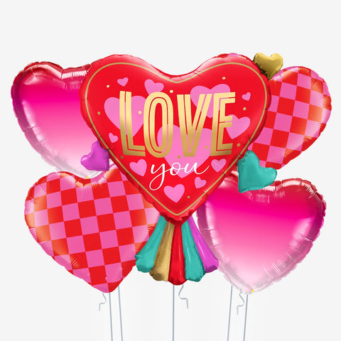 Love You Exploding Heart Balloons
