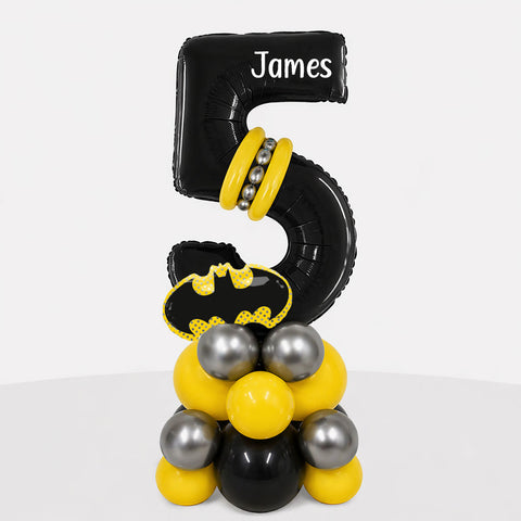 Personalised Batman Logo Number Balloon Stack