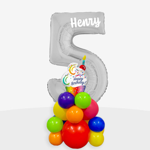 Personalised Cupcake Number Balloon Stack