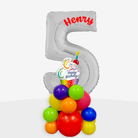 Personalised Cupcake Number Balloon Stack