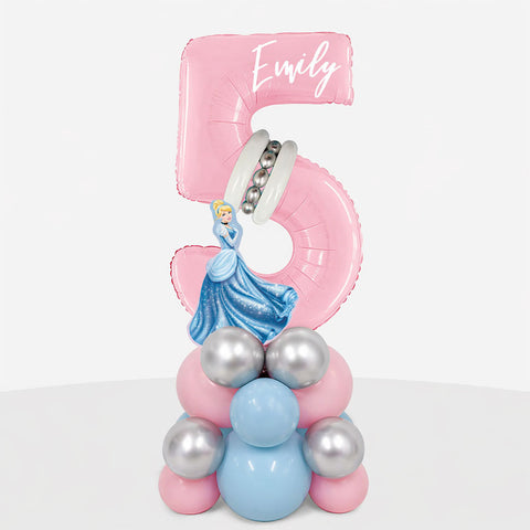 Personalised Disney Princess Cinderella Number Balloon Stack