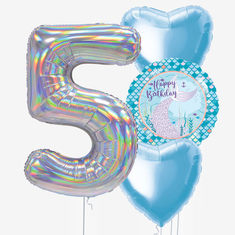 Mermaid Birthday & Number Balloons | Box Balloons | Next-Day Balloon Delivery