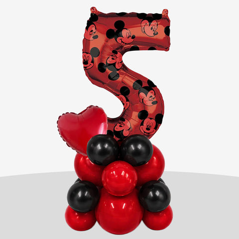 Personalised Mickey Mouse Disney Number Balloon Stack