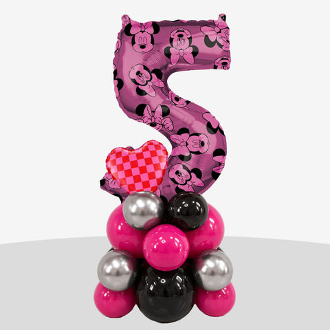 Personalised Minnie Mouse Disney Number Balloon Stack