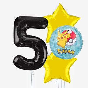 Pokemon Pikachu & Number Balloons