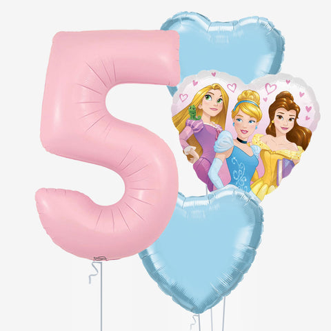 Princess Heart Number Balloons