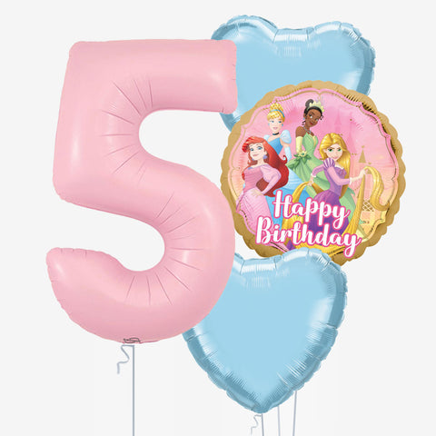 Princess Heart Number Balloons