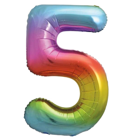 34” Rainbow Number Balloons