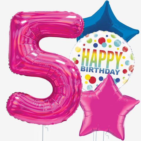 Hot Pink Birthday & Number Balloons | Box Balloons | Next-Day Balloon Delivery