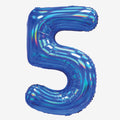 30" Blue Iridescent Number Balloons | Box Balloons | Next-Day Balloon Delivery