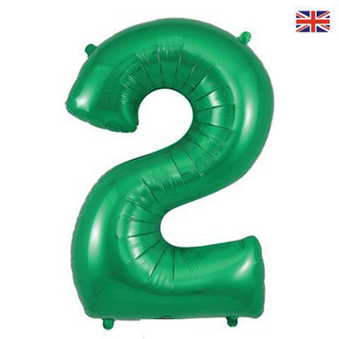 34" Green Number Balloons - Box Balloons