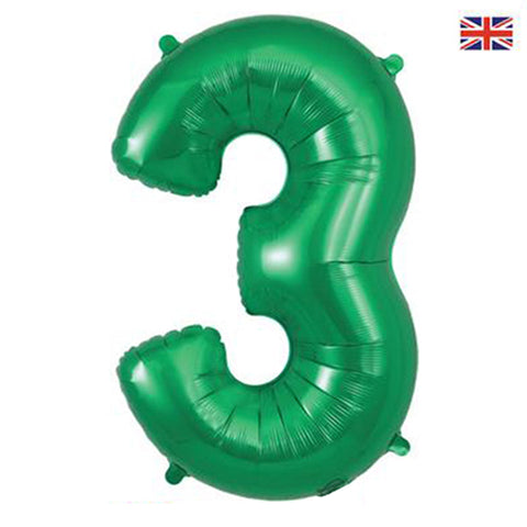 34" Green Number Balloons - Box Balloons