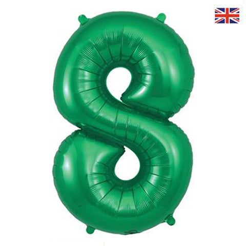 34" Green Number Balloons