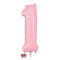 34" Pastel Matte Pink Number Balloons | Box Balloons | Next-Day Balloon Delivery