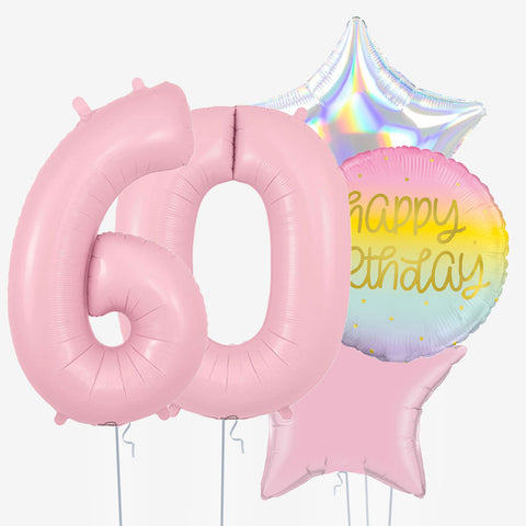 Pastel Pink Birthday Number Balloons