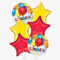 Congrats Colourful Star Balloons - Box Balloons