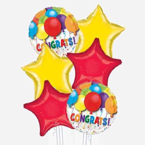 Congrats Colourful Star Balloons - Box Balloons