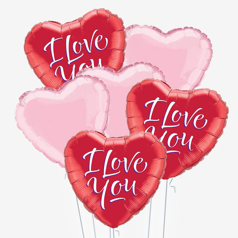 Love You Hearts Balloons - Box Balloons