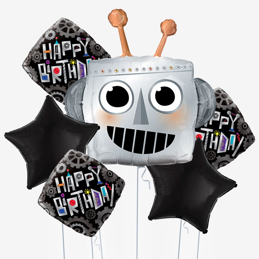 Robot Birthday Balloons - Box Balloons