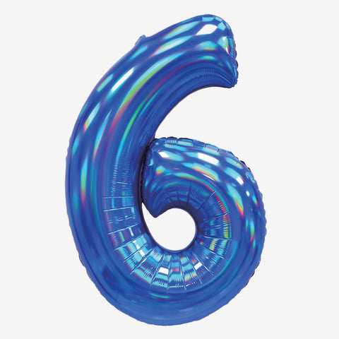 30" Blue Iridescent Number Balloons | Box Balloons | Next-Day Balloon Delivery