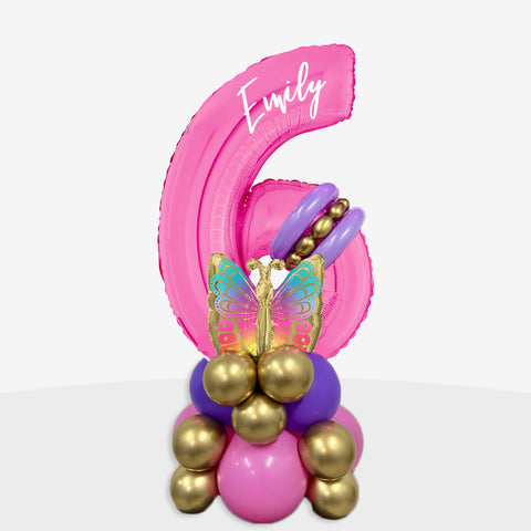 Personalised Butterfly Number Balloon Stack