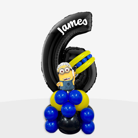 Personalised Minions Number Balloon Stack | Box Balloons | Next-Day Balloon Delivery