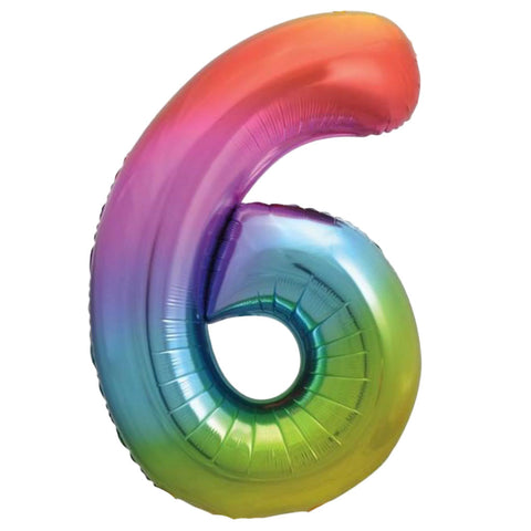 34” Rainbow Number Balloons