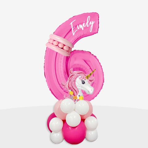 Personalised Unicorn Number Balloon Stack