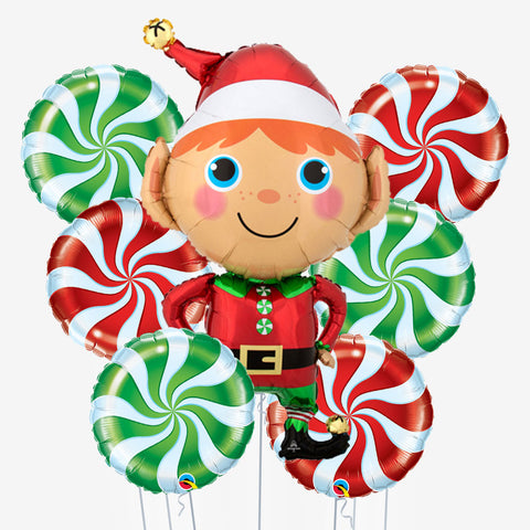 Happy Elf Christmas Balloons - Box Balloons