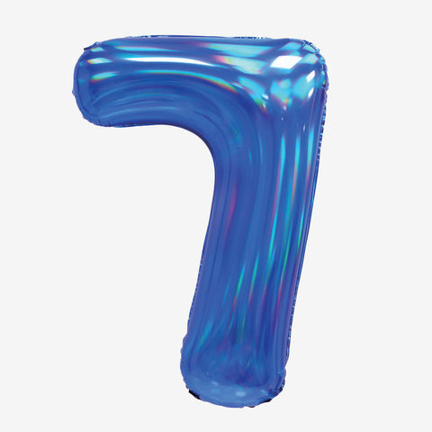 30" Blue Iridescent Number Balloons | Box Balloons | Next-Day Balloon Delivery