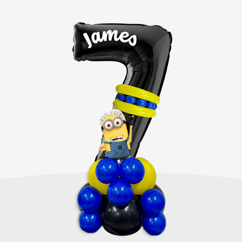 Personalised Minions Number Balloon Stack | Box Balloons | Next-Day Balloon Delivery