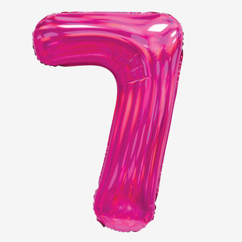 30" Iridescent Pink Number Balloons