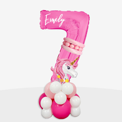 Personalised Unicorn Number Balloon Stack