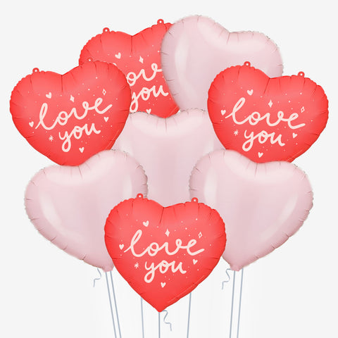 Love You Hearts Balloons - Box Balloons