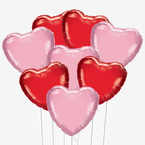 Red & Pink Heart Balloons - Box Balloons