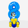Personalised Bluey Number Balloon Stack | Box Balloons | Next-Day Balloon Delivery
