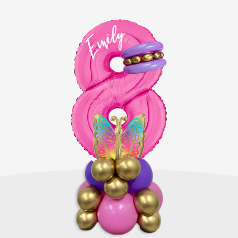 Personalised Butterfly Number Balloon Stack