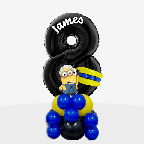 Personalised Minions Number Balloon Stack | Box Balloons | Next-Day Balloon Delivery