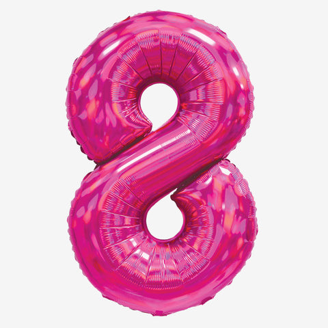 30" Iridescent Pink Number Balloons