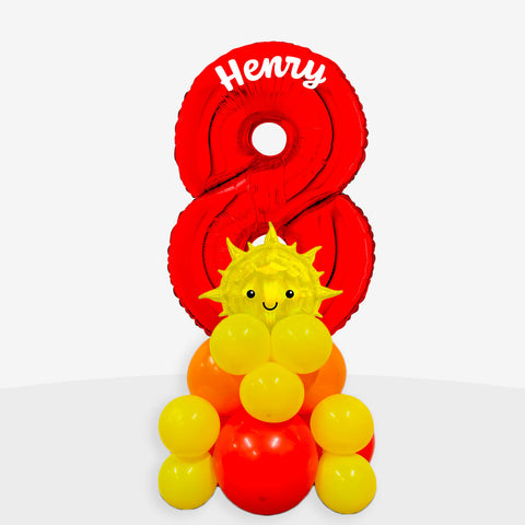 Personalised Sunshine Number Balloon Stack | Box Balloons | Next-Day Balloon Delivery